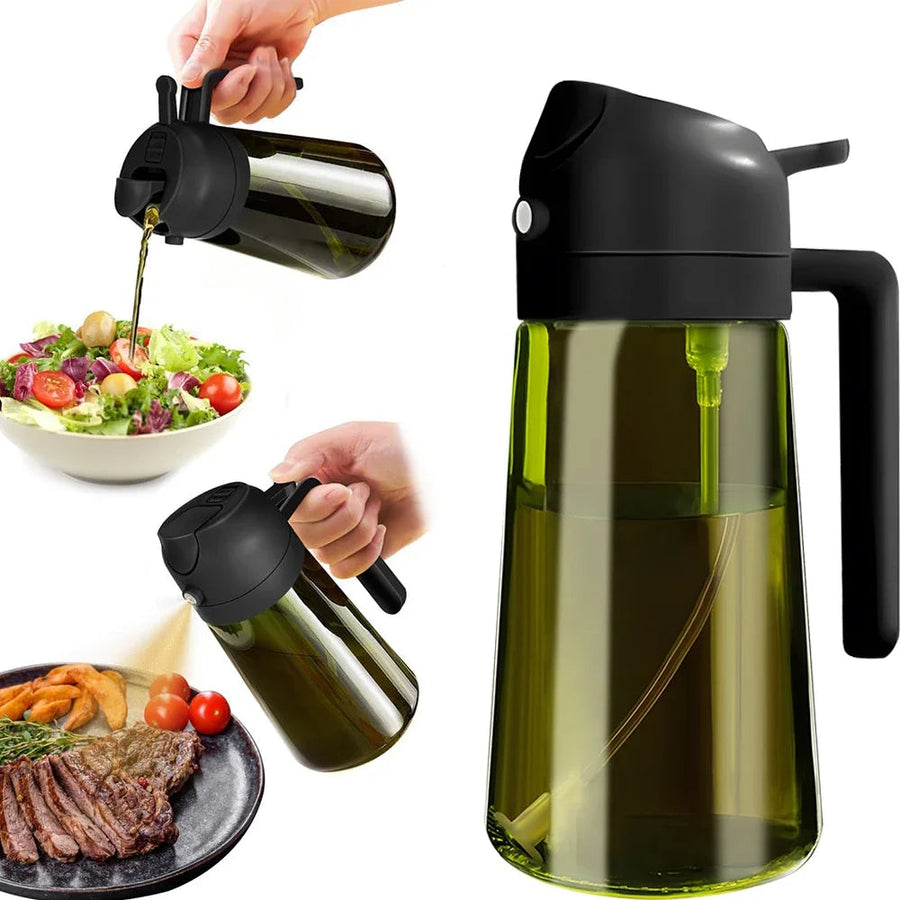 Dark Oil Dispenser With Spray and Pour (470ml)