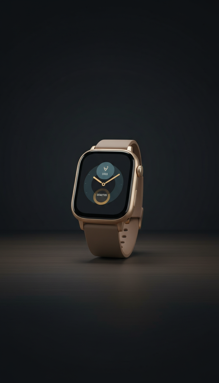 Champagne gold touch screen watch