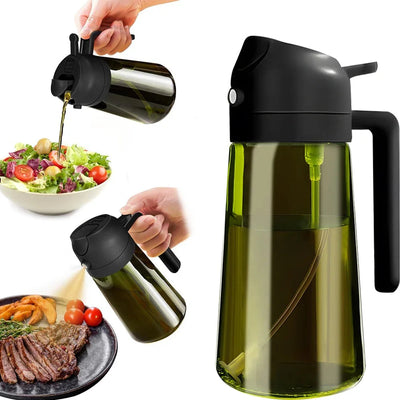 Dark Oil Dispenser With Spray and Pour (470ml)