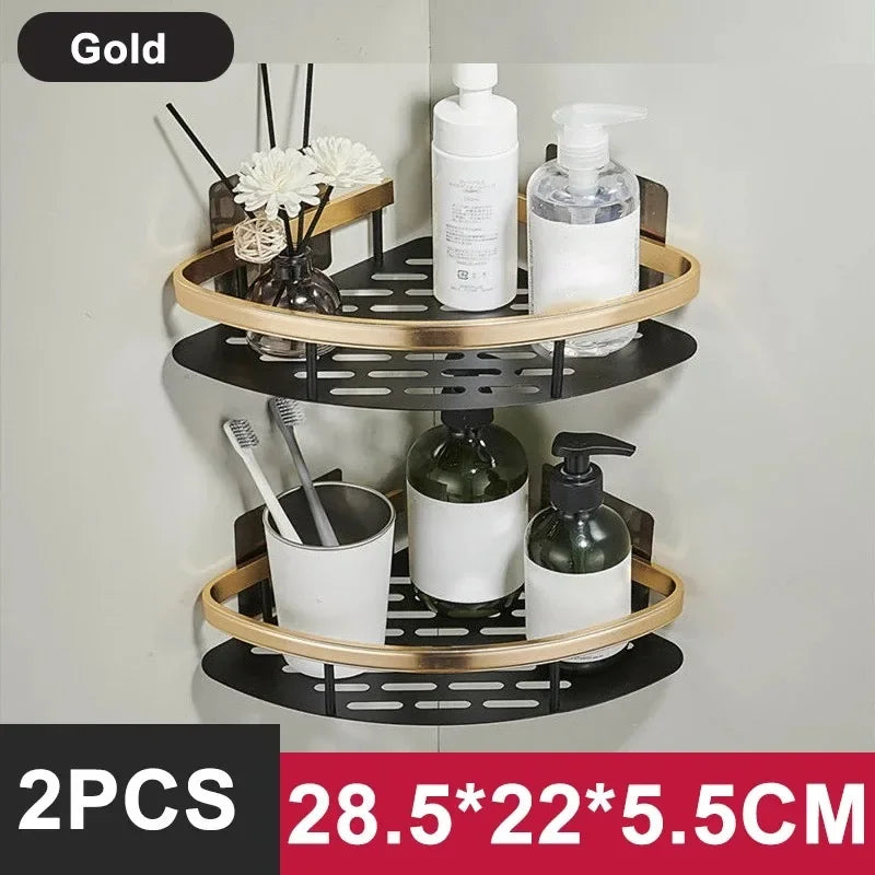 No-Drill Bathroom Storage Shelf