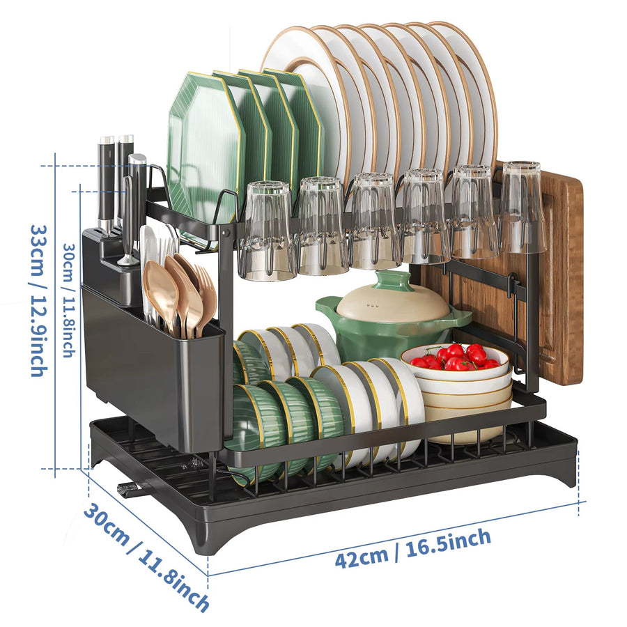 Two-Tier Countertop Dish Drying Rack
