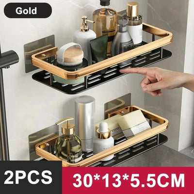 No-Drill Bathroom Storage Shelf