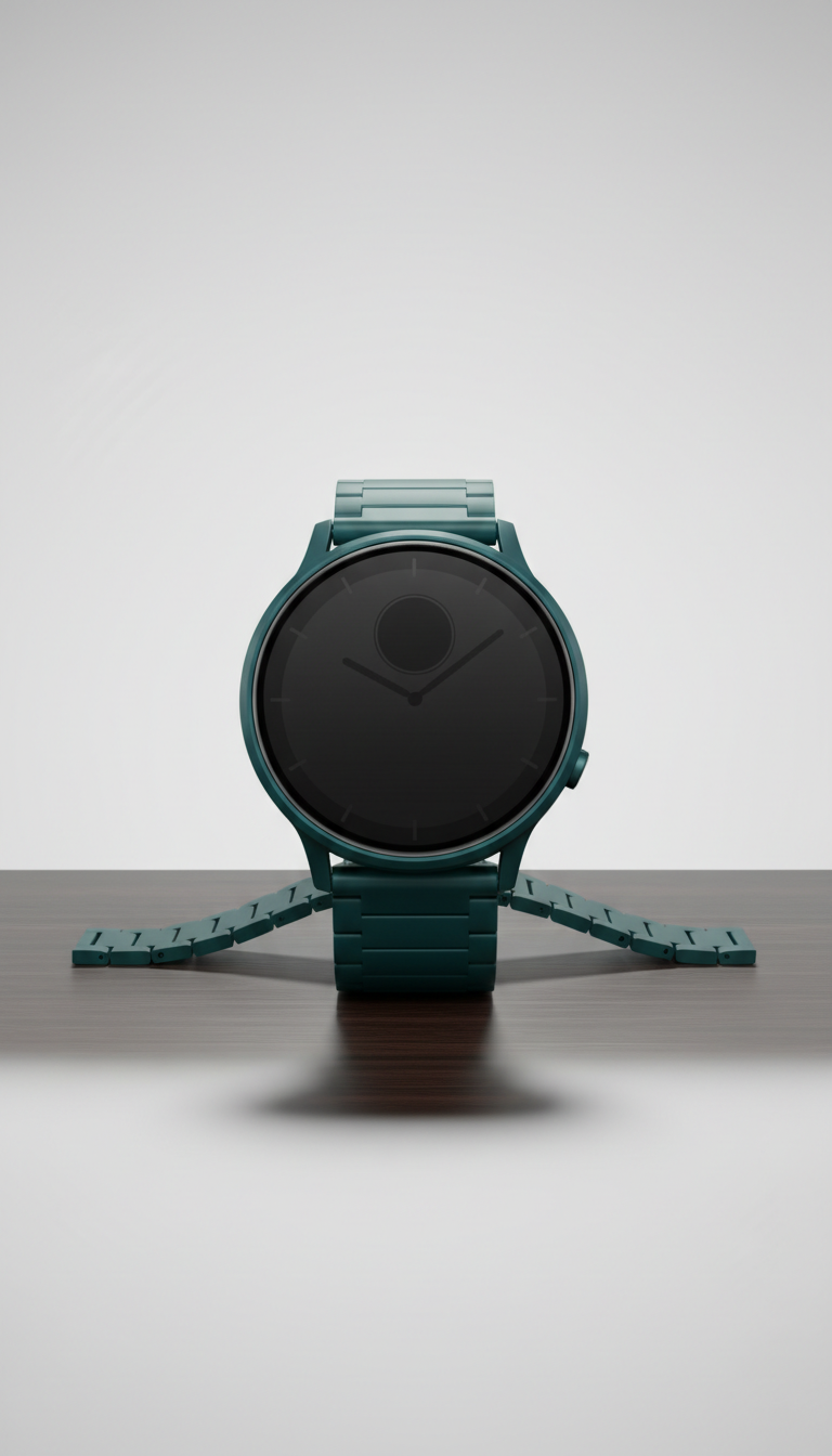 Deep teal aluminum smart watch