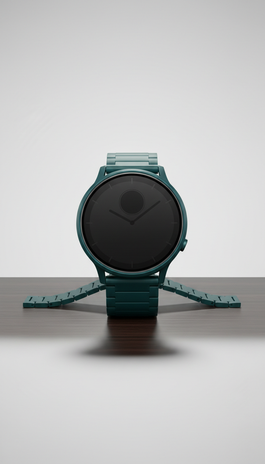 Deep teal aluminum smart watch