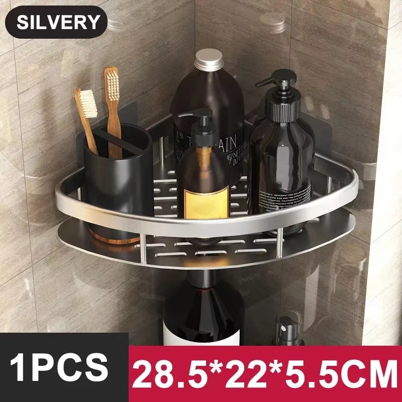 No-Drill Bathroom Storage Shelf