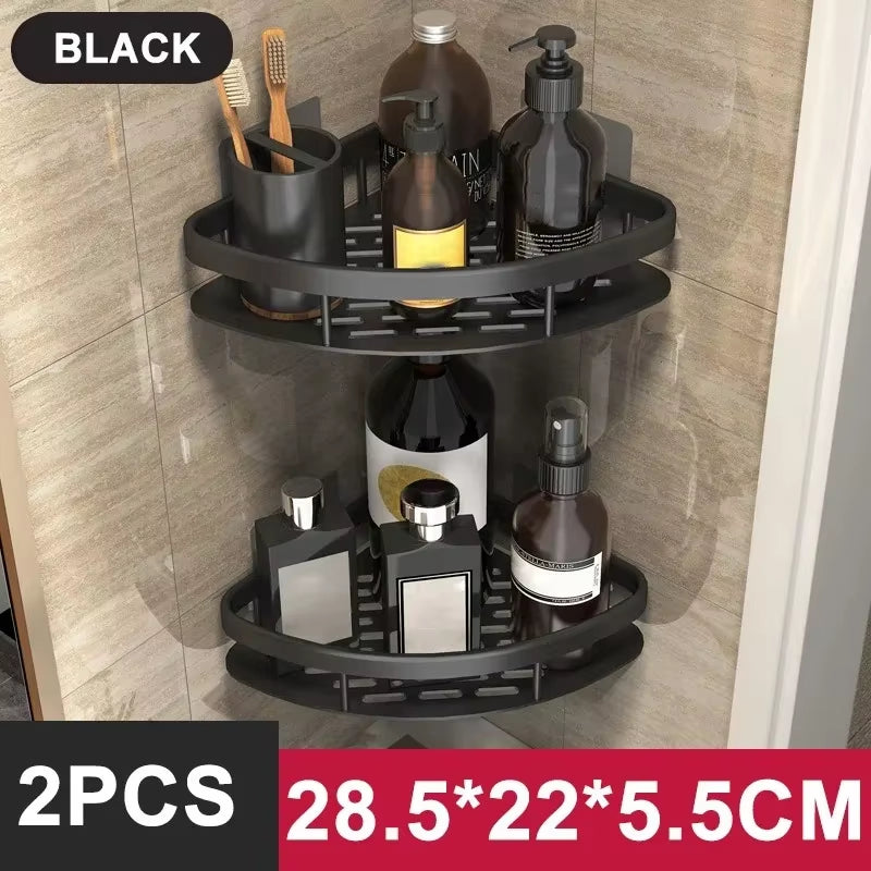 No-Drill Bathroom Storage Shelf