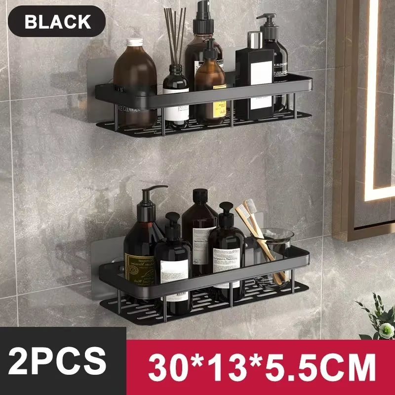 No-Drill Bathroom Storage Shelf