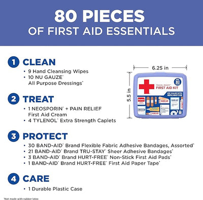 Portable Emergency First Aid Kit 80 Piece Travel Home Outdoor Essentials