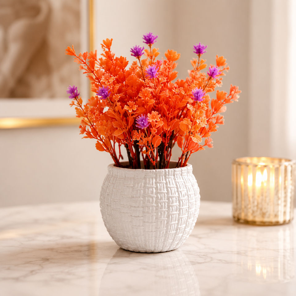 Artificial Mini Potted Plant – Modern Ceramic Floral Decor