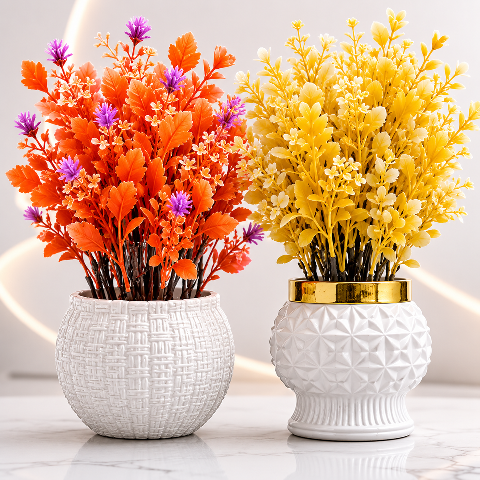Artificial Mini Potted Plant – Modern Ceramic Floral Decor