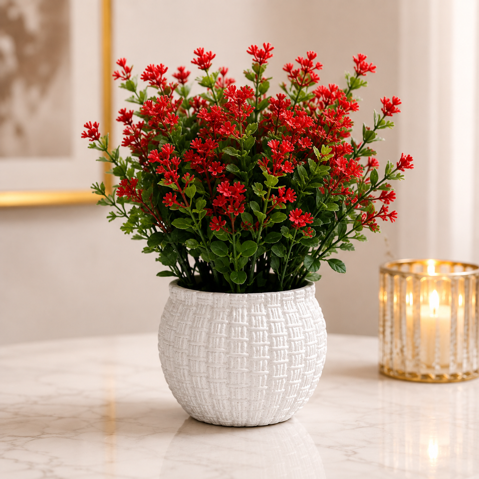 Artificial Mini Potted Plant – Modern Ceramic Floral Decor