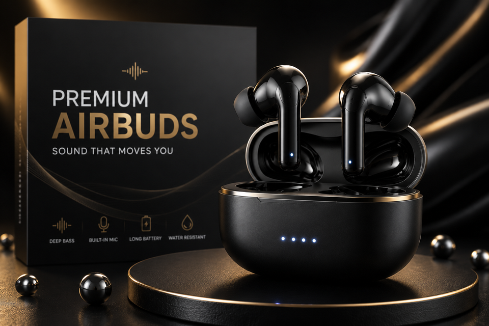 AirPods Pro Style Wireless Earbuds – Bluetooth 5.3 in Black