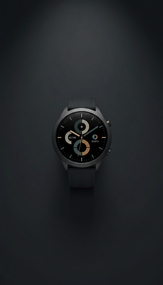 Slate black stainless steel smart watch