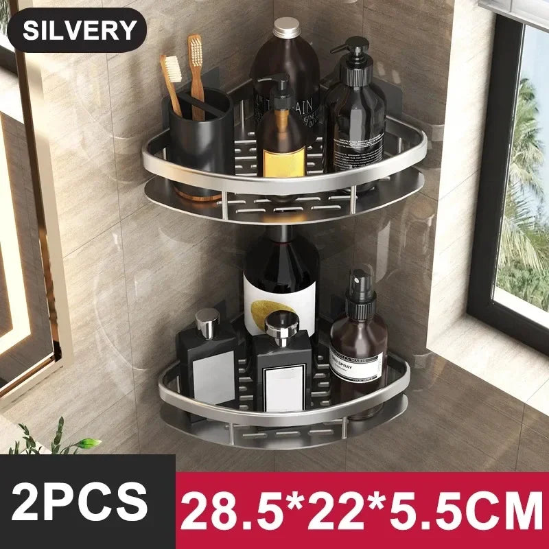 No-Drill Bathroom Storage Shelf